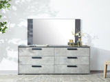 Tallboy with 5 Storage Drawers MDF Combination of Black & Cement Colour V43-DRS-COP