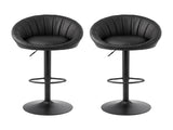 Artiss Bar Stool X2 Gas Lift Adjustable Rounded Shell Backrest PU Leather Black BA-TW-W1061-BKX2