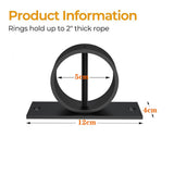 4 Packs 2inch Black Rope Support Holder with Cross Screw Securing Rope Drop Ring Brackets Stainless V1192-AZ-W-1046