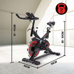 PROFLEX Commercial Spin Bike Flywheel Exercise Home Workout Gym - Red V219-FTNSPBPRFA75R