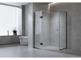 90cm Frameless Diamond Shower Screen with Chrome Channels and Brass Hinges V63-932781