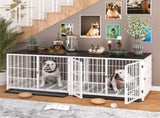 P&P White Walnut XL Dog Crate with Furniture Style Top, 3 Doors and Easy Clean Tray Included V767-P-XL171-XL-WT-A-G1
