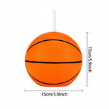 Basketball Shaped Drinking Cup with Lid and Straw Reusable Plastic Sports Themed Beverage Container V1192-AZ-W-24143