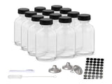Kitchee 12x 60ml Small Glass Bottles Lids Funnels Brush Labels Pen V238-SUPDZ-41201377476688