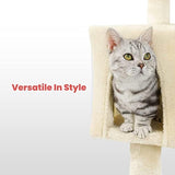 Floofi 118cm Plush Cat Condo Cat Tree Beige V227-3331641023062