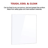 Toughened 90cm x 75cm White Glass Kitchen Splashback V63-828811