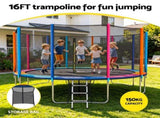 Everfit 16FT Kids Trampoline Rebounder with Enclosure Net Storage Bag TRAMPO-C-16FT-MC-ABC