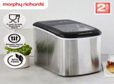 Morphy Richards Ice Maker Stainless Steel 15kg Small Large And Cube 2.1L Tank MRIM15SS