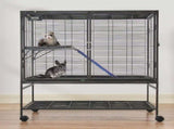 39" Metal Small Animal Cage 2-Tier Rolling Ferret Cage with Tray A Ramp V952-JSXDL362439IF6COGV0