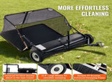 106.6 cm Lawn Sweeper Tow Behind, 12 cu.ft. Large Pull Behind Grass Sweeper, Heavy Duty Leaf & Grass V952-TCSCPQSQHS12E5UTUV0