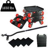 Small Furniture-Dolly-Furniture-Movers with-5-Wheels, Furniture Sliders Lifters Tool Set for Moving V1107-145-73974-BLA-S