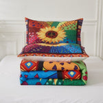 Floral Sunflower Comforter Set, King Size, Quilted Bedding with Pillowcases V745-MAB010677AJ3