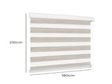 Marlow Blackout Zebra Roller Blind Curtains 180x210 Beige CD1015-180X210-WH_NZ