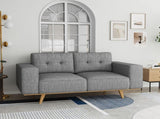 2 Seater Sofa Fabric Upholstery Grey Colour Pocket Spring Wooden Frame V43-SOF-DLAS-2S