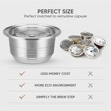 Reusable Coffee Capsule, Stainless Steel Refillable Coffee Pod Brewing Espresso V1258-DP02-WO-863