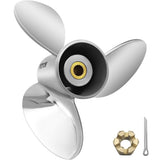 Outboard Propeller, Replace for OEM 3860709, 3-Blade 14.5" x 21" Pitch Steel Boat Propeller, V952-CLXJY31412X211DRFV0
