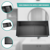 641 x 336 x 101mm Shower Niche Double Shelf Organizer No Tile Needed in Black V63-900751