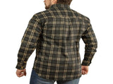 Mens Long Sleeve Flannelette Shirt 100% Cotton Flannel - Black Check V563-FS-FP99-S