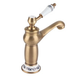 Floral Pattern Single Handle Mixer Tap Cold/Hot Water Faucet for Bathroom Basin Sink V1294-YM0727-JY07252-02
