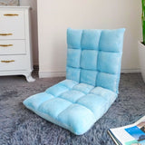 SOGA 2X Floor Recliner Collapsible Lounge Sofa Couch Folding Chair Cushion Light Blue LOUNGECHAIRLIGHTBLUEX2