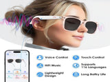 AI Smart Translation Sunglasses UV400, Bluetooth, 110 Languages, Voice Control Ideal for Travel V1107-SMART TRANSLATION SUNGLASSES