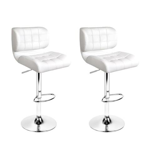 Artiss 2x Bar Stools Gas Lift Leather Padded White BA-TW-4059-WHX2