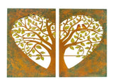Laser cut Heart 2 Piece Tree of Life Wall Art 94x90cm V637-71297HRT