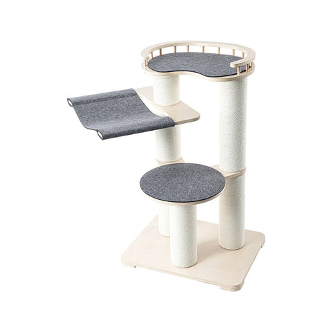 HONEYPOTCAT Leisure Loft With Hammock & Scratch Post - Gray Felt - 127cm V390-DE190360