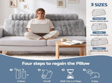 Giselle Wedge Pillow Headboard, Easy Wash Zipper Cover & Anti-Flat Foam, Couch Lumbar Support for HBP-VRNECK-COR-GY-Q