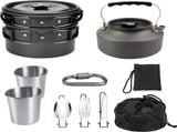 Cookware 9-piece for camping, outdoor, hiking, picnic, BBQ, foldable camping pans safe and BPA V1188-NK-BOL-73