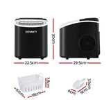 Devanti 12kg Ice Maker Machine w/Self Cleaning Black IM-ZB12H-BK