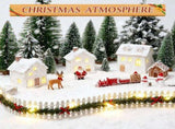2Pcs Christmas Village Decorative Fences Garden Accessories, Christmas Decorative Picket Fence with V1192-AZ-W-18023