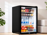 Devanti 78L Bar Fridge Glass Door Mini Fridge Countertop Cooler Black BF-F-G-78L-BK