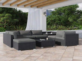 Large Modular Outdoor Ottoman Lounge Set in Black V264-OTF-509S-541S-BLK