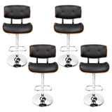 Artiss 4x Bar Stools Gas Lift Leather Black BA-TW-8045-BKX4