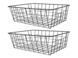 Freezer Basket Rust Proof Large Capacity Iron Storage Bin for Refrigerator Fruits Snacks Drinks 2pcs V1294-YM0901-3117230240511