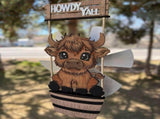 Wooden Animal Wind Spinner, Outdoor Hanging Windmill for Garden & Patio Charming Kinetic Yard Art V1366-AZ2-W-16409