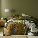 Accessorize Bronte Washed Cotton Printed 3 Piece Comforter Set Queen V442-HIN-COMFORTER-BRONTE-BROWN-QS