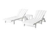 Gardeon Sun Lounge Lounger Table and Chairs Beach Chair Adirondack HDPE Patio Outdoor Furniture FF-LOUNGE-3ADHE-WH