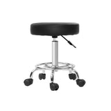 Artiss Salon Stool Round Swivel Chair Black SALON-B-RD-BK