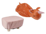 Cute Animal Footstool with Soft Padded Cushion and Prevent Slip Feet Small Footrest Stools for Kids V1294-YM0703-3116230004214