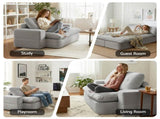 Artiss Convertible Folding Sofa Bed 30D High-Density Foam Boneless Couch with Corduroy Sleeper Couch SBED-E-FLD04-2S-GY