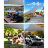 Instahut Shade Sail 3x3x4.3m Triangle 280GSM 98% Grey Shade Cloth SAIL-DL-H-3X3X43-C-GR