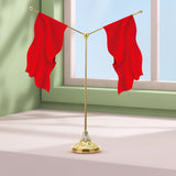 Golden Iron Table Flagpole Holder for Office Desk Storage 2Pcs V1369-AZ3-W-20083