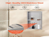 Shower Niche, 33.0 x 63.5 x 10.2 cm Recessed Wall Niche Double-layer, with Hollowed-out Divider, V952-BXGLYBKYS2C198038001V0