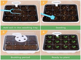 12 Holes Indoor Greenhouse Cultivation Box Seeding Plant Nursery Box Set Gardening Germination V1294-YM0901-10062772