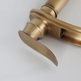 Waterfall Bathroom Faucet Single Handle Mixer Tap Hot and Cold for Bathroom Sink Washbasin, Low V1237-ZY-917-114