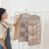 SOGA 2X Grey Double Sided Hanging Storage Bag Underwear Bra Socks Mesh Pocket Hanger Home Organiser SBOX26GRYX2
