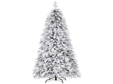 Jingle Jollys Christmas Tree 2.1m Flocking Pencil Tree LED Xmas 860 Tips White XM-TR-PENCIL-7FT-LED