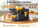 Devanti 2L Slushie Machine Ice Cream Maker Frozen Smoothies Milkshakes Black SLS-CR01-2L-BK